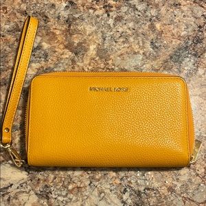 New (Used) Sunflower Yellow Michael Kors Wristlet